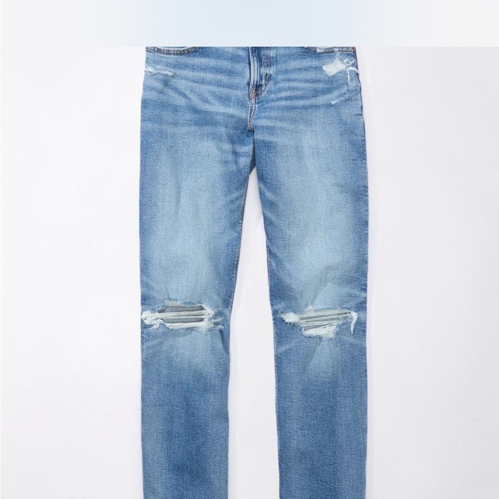 Distressed Blue Jeans